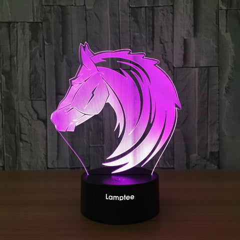 Image of Animal Horse Visual 3D Illusion Lamp Night Light 3DL635
