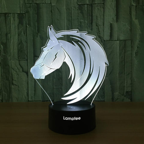 Image of Animal Horse Visual 3D Illusion Lamp Night Light 3DL635