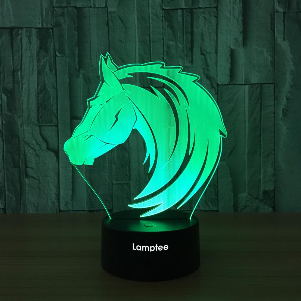 Animal Horse Visual 3D Illusion Lamp Night Light 3DL635
