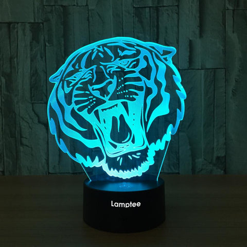 Image of Animal Tiger Shape 3D Illusion Lamp Night Light 3DL636