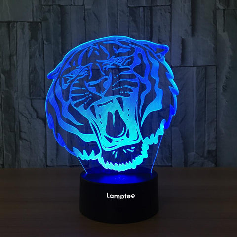 Image of Animal Tiger Shape 3D Illusion Lamp Night Light 3DL636