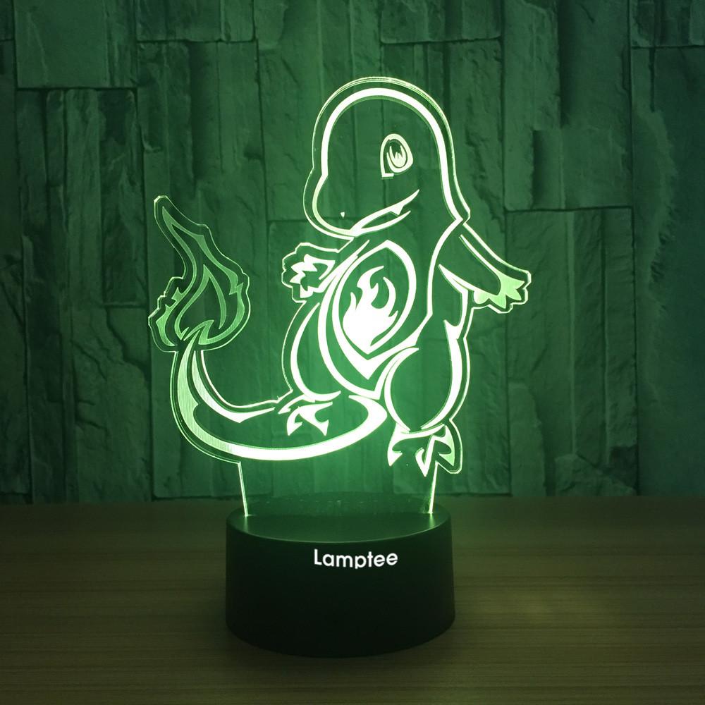 Anime Pokemon Charmander Visual 3D Illusion Lamp Night Light 3DL647