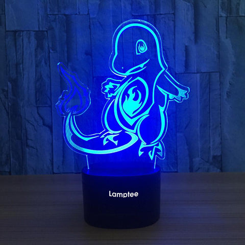 Image of Anime Pokemon Charmander Visual 3D Illusion Lamp Night Light 3DL647