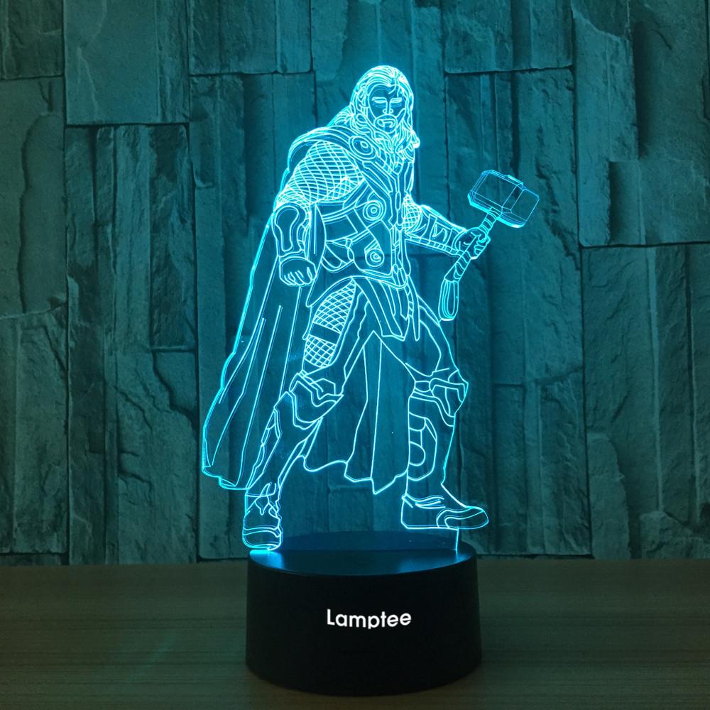 Anime Marvel Thor Visual 3D Illusion Lamp Night Light 3DL648