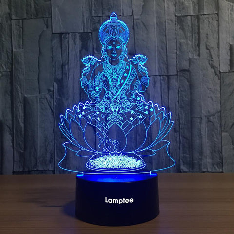 Image of Religious Guanyin Bodhisattva 3D Illusion Lamp Night Light 3DL654