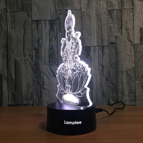 Image of Religious Guanyin Bodhisattva 3D Illusion Lamp Night Light 3DL654