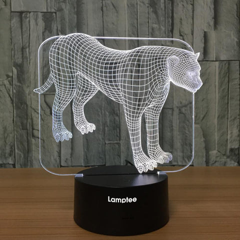 Image of Animal The Leopard Visual 3D Illusion Lamp Night Light 3DL656