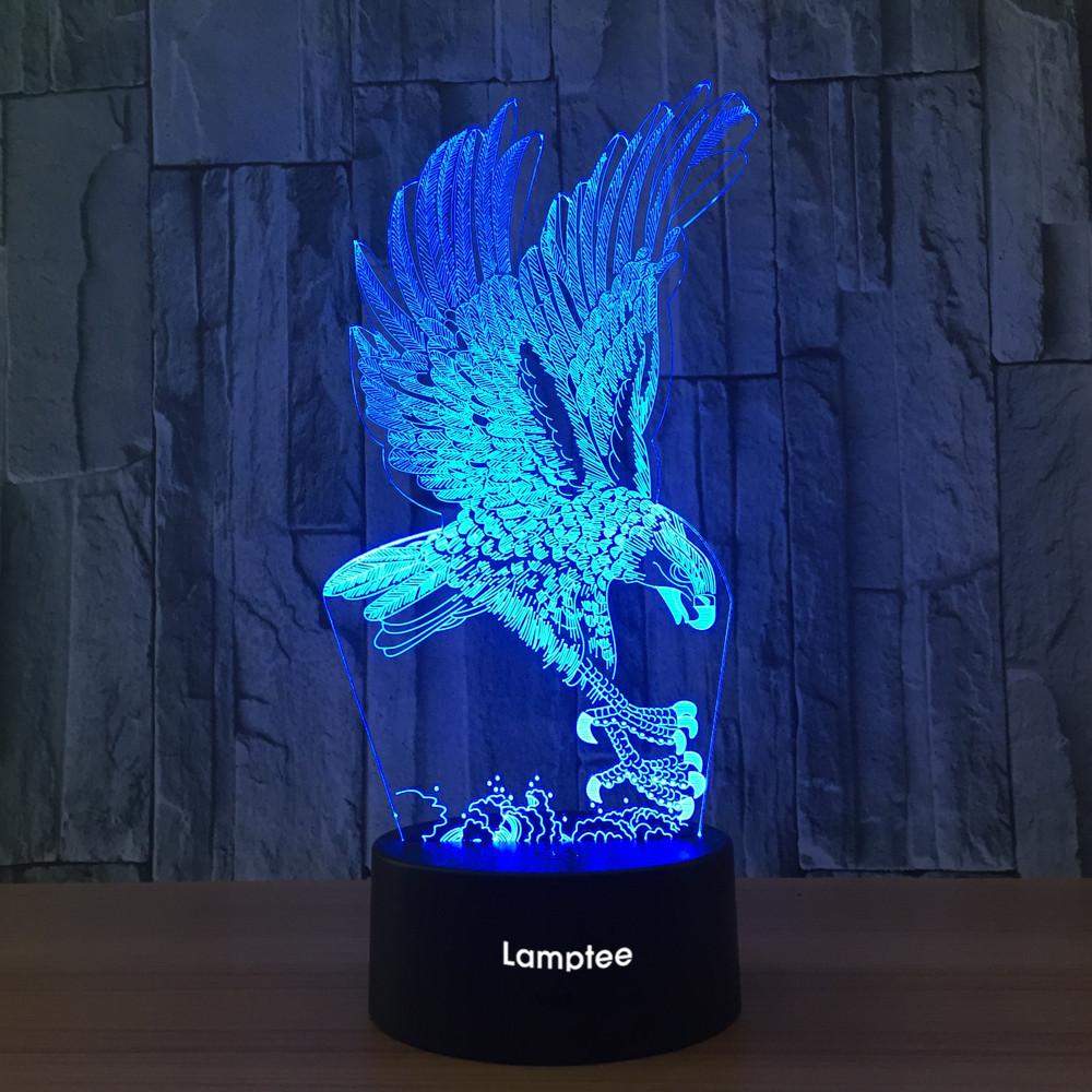 Animal The Eagle Shape 3D Illusion Lamp Night Light 3DL657