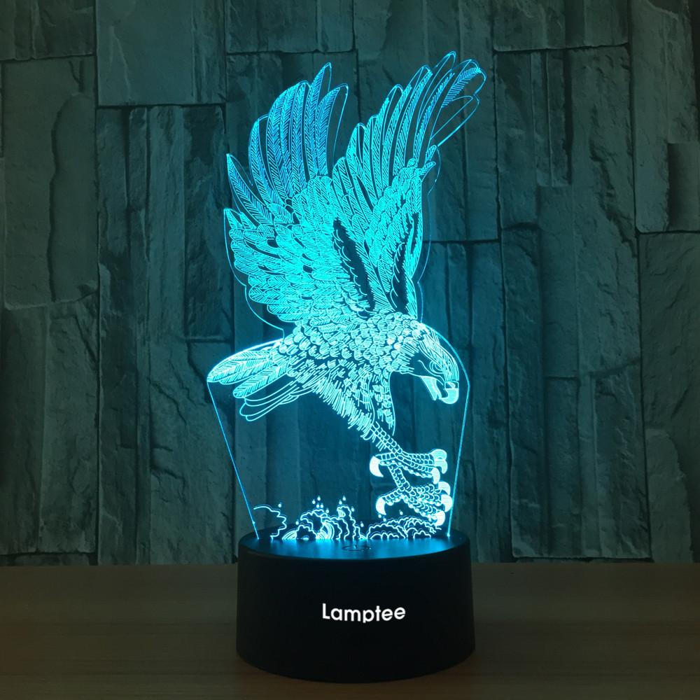 Animal The Eagle Shape 3D Illusion Lamp Night Light 3DL657