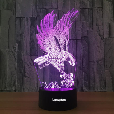 Image of Animal The Eagle Shape 3D Illusion Lamp Night Light 3DL657