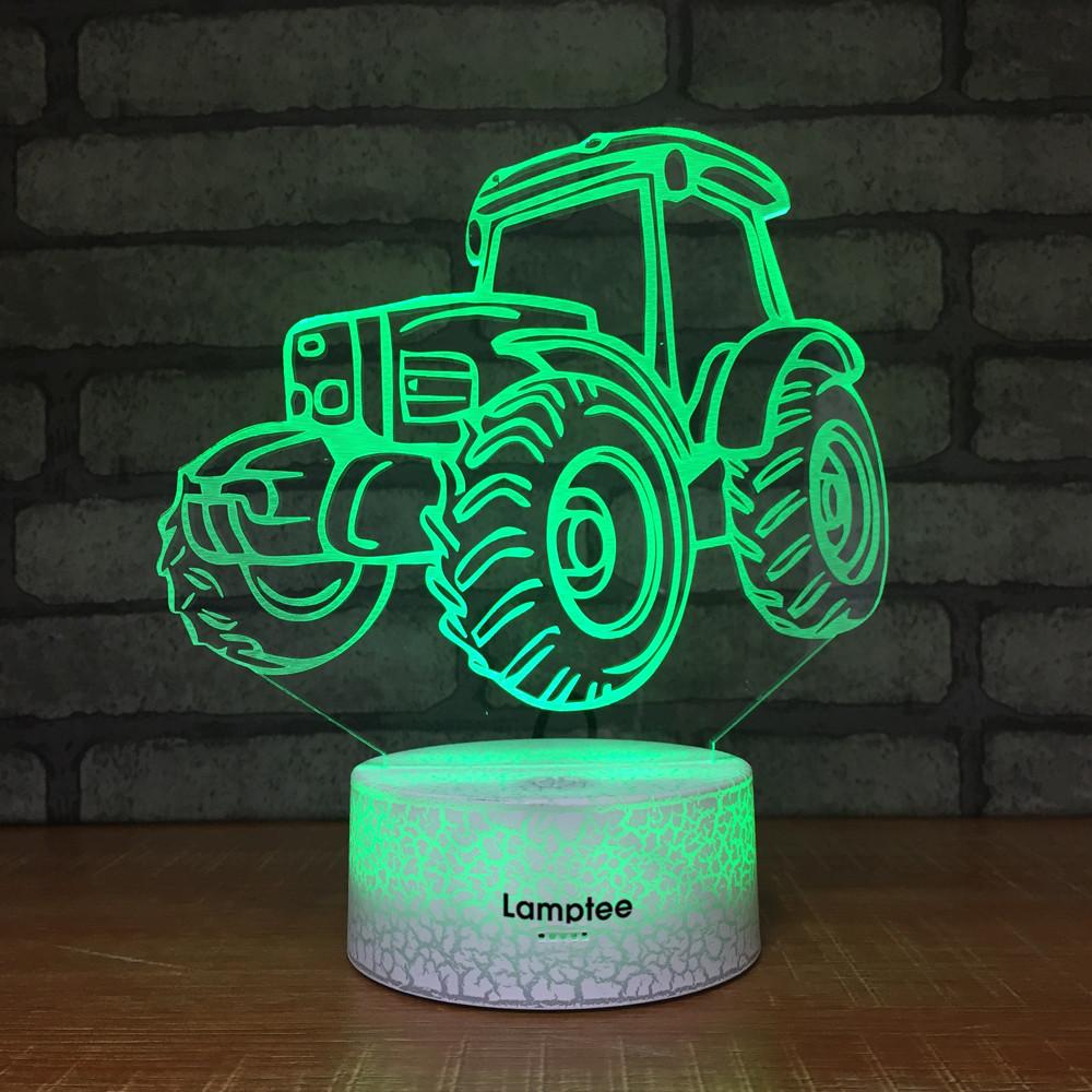 Crack Lighting Base Traffic Tractors Visual 3D Illusion Lamp Night Light 3DL667