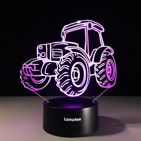 Image of Traffic Tractors Visual 3D Illusion Lamp Night Light 3DL667