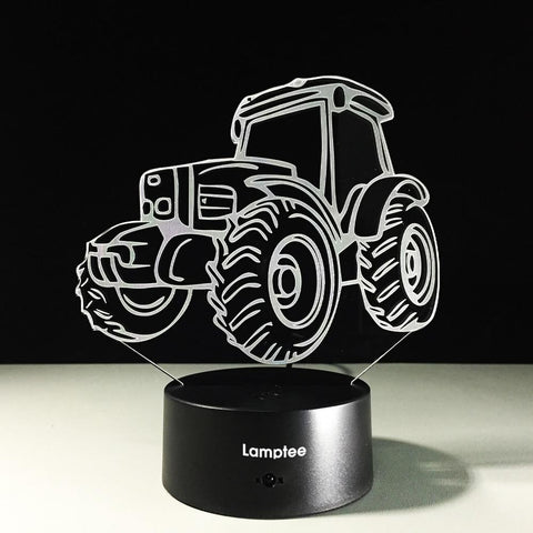 Image of Traffic Tractors Visual 3D Illusion Lamp Night Light 3DL667