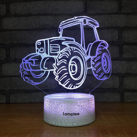 Image of Crack Lighting Base Traffic Tractors Visual 3D Illusion Lamp Night Light 3DL667