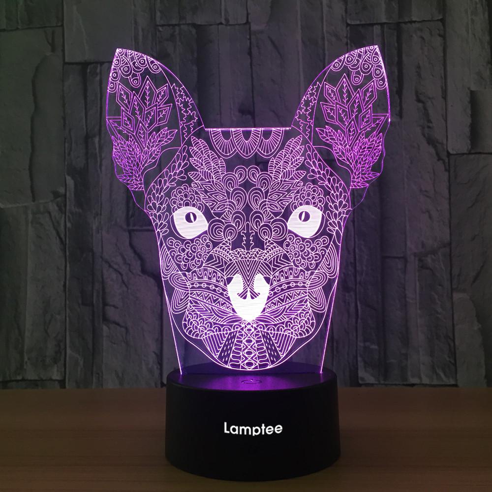 Animal Unqiue Dog Shape 3D Illusion Night Light Lamp 3DL669