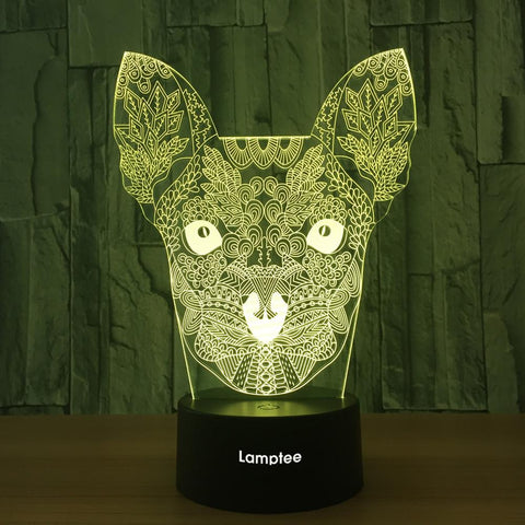 Image of Animal Unqiue Dog Shape 3D Illusion Night Light Lamp 3DL669