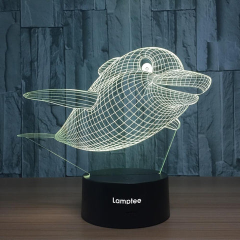 Image of Animal The Dolphins Visual 3D Illusion Lamp Night Light 3DL670