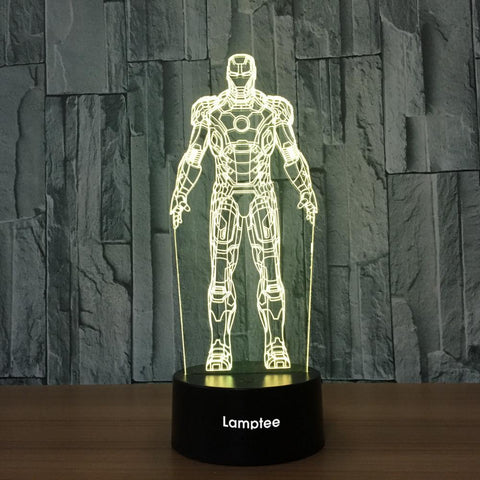 Image of Anime Iron Man Visual 3D Illusion Night Light Lamp 3DL680