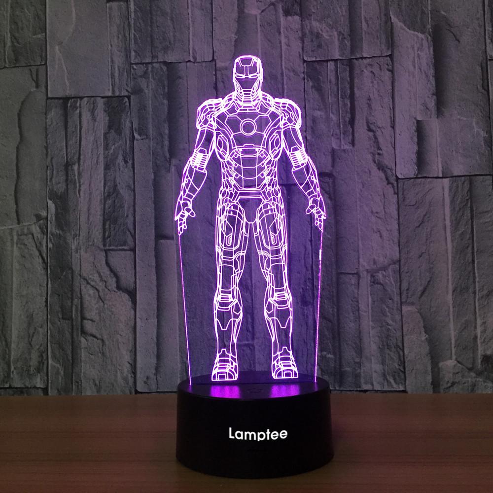 Anime Iron Man Visual 3D Illusion Night Light Lamp 3DL680