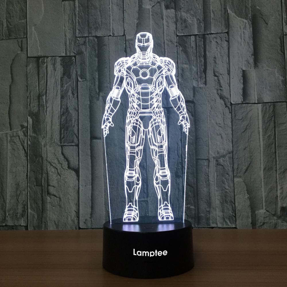 Anime Iron Man Visual 3D Illusion Night Light Lamp 3DL680