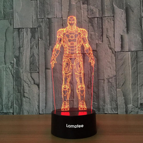 Image of Anime Iron Man Visual 3D Illusion Night Light Lamp 3DL680