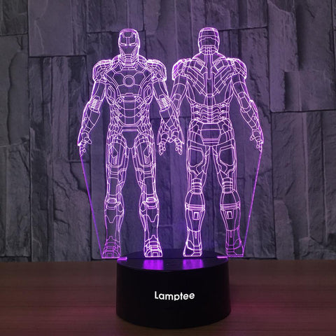 Image of Anime Iron Man Double 3D Illusion Night Light Lamp 3DL681