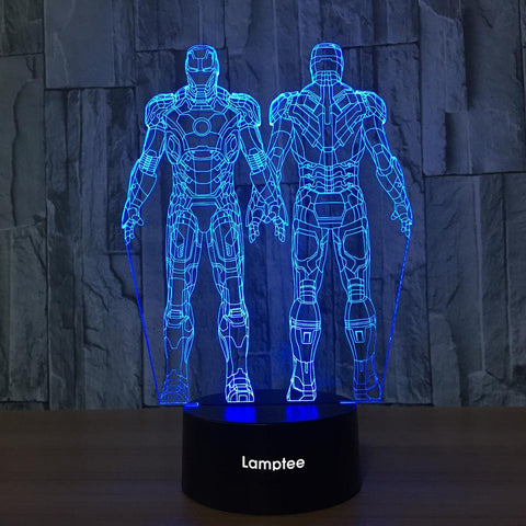Image of Anime Iron Man Double 3D Illusion Night Light Lamp 3DL681