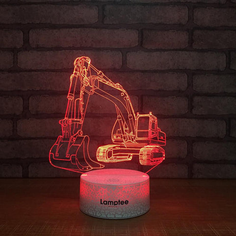 Image of Crack Lighting Base Traffic Excavator Visual 3D Illusion Lamp Night Light 3DL682
