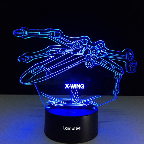 Image of Anime Star Wars Resistance X-Wing Fighter 3D Illusion Lamp Night Light 3DL069