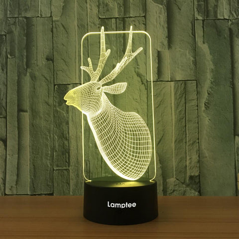 Image of Animal The Deer Visual 3D Illusion Lamp Night Light 3DL690