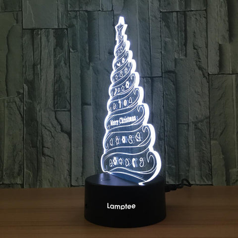 Image of Festival Creative The Christmas Tree 3D Illusion Lamp Night Light 3DL692