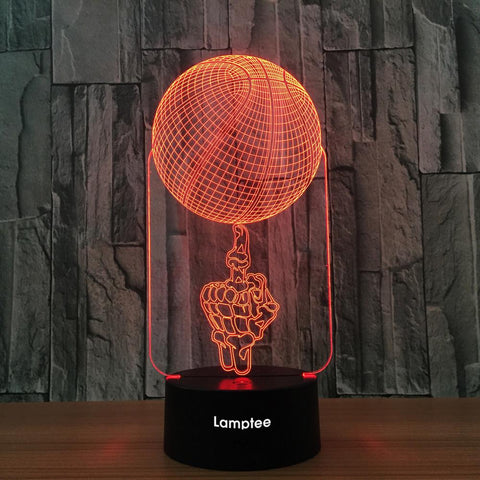 Image of Sport Skeleton Basketball Shape 3D Illusion Lamp Night Light 3DL693