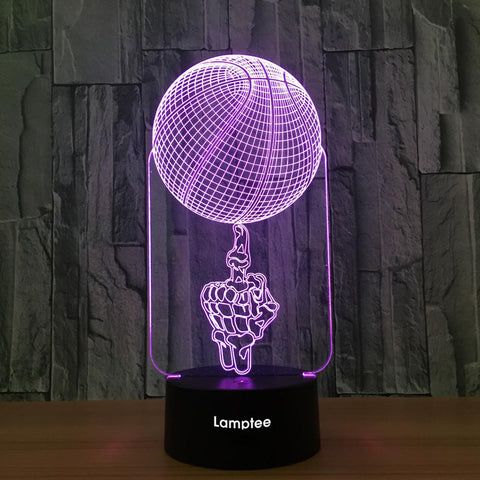 Image of Sport Skeleton Basketball Shape 3D Illusion Lamp Night Light 3DL693