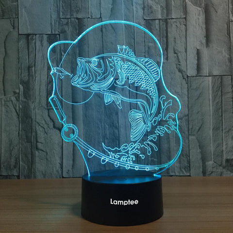 Image of Anime Creative Bubble Fish 3D Illusion Lamp Night Light 3DL713