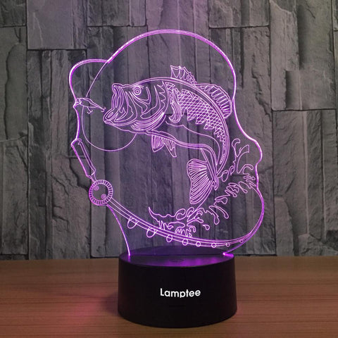 Image of Anime Creative Bubble Fish 3D Illusion Lamp Night Light 3DL713