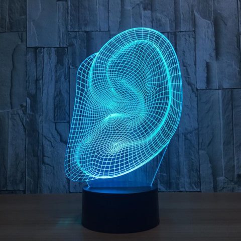 Image of Other Creative Ear 3D Illusion Lamp Night Light 3DL716