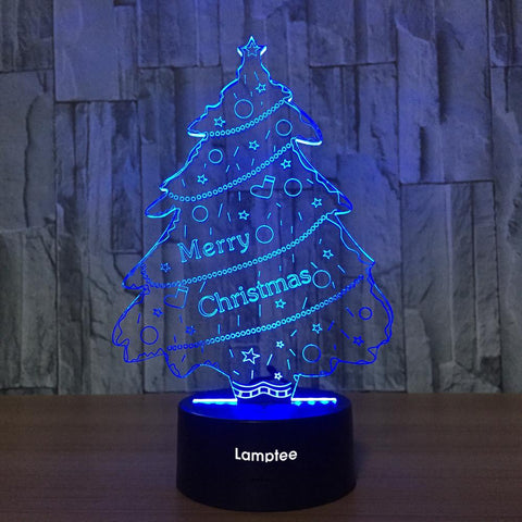 Image of Festival Christmas Tree 3D Illusion Lamp Night Light 3DL719