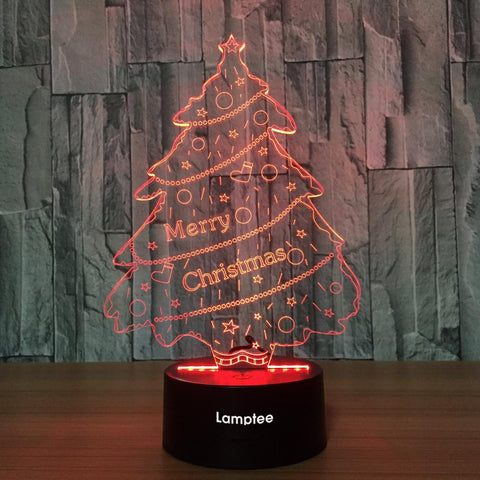 Image of Festival Christmas Tree 3D Illusion Lamp Night Light 3DL719