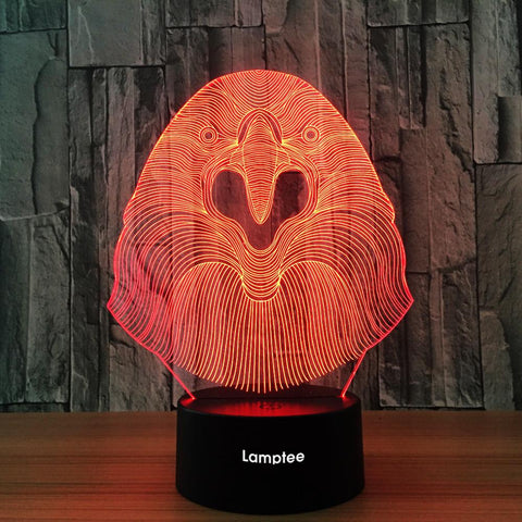 Image of Animal Owl Shape 3D Illusion Lamp Night Light 3DL721