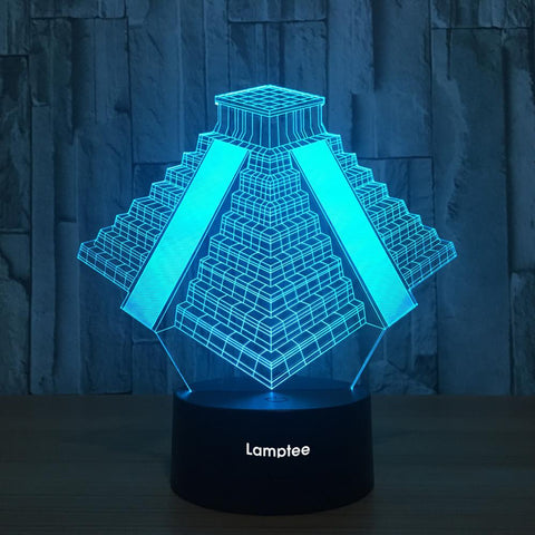 Image of Building Pyramid 3D Illusion Lamp Night Light 3DL733