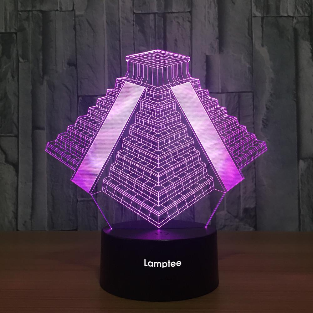 Building Pyramid 3D Illusion Lamp Night Light 3DL733