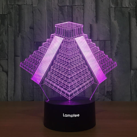 Image of Building Pyramid 3D Illusion Lamp Night Light 3DL733