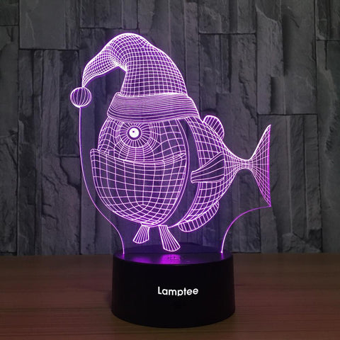 Image of Animal Fish Visual 3D Illusion Lamp Night Light 3DL737