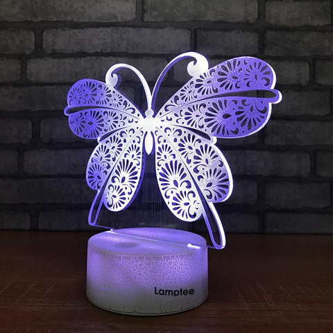 Image of Crack Lighting Base Animal Butterfly 3D Illusion Lamp Night Light 3DL746