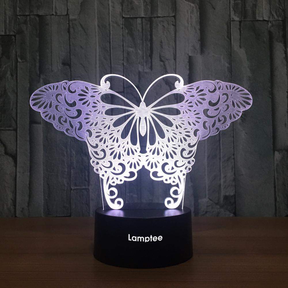Animal Butterfly 3D Illusion Lamp Night Light 3DL747