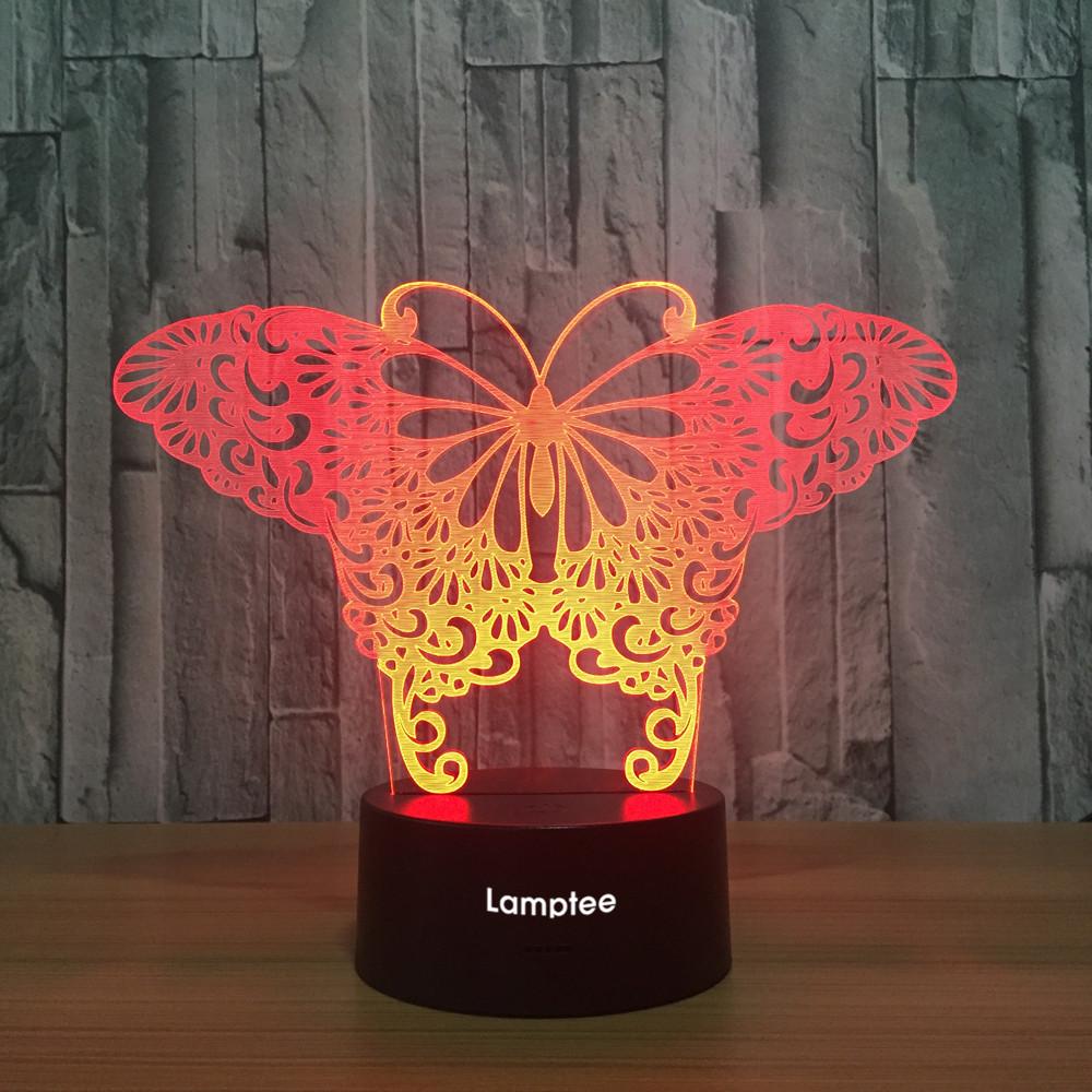 Animal Butterfly 3D Illusion Lamp Night Light 3DL747