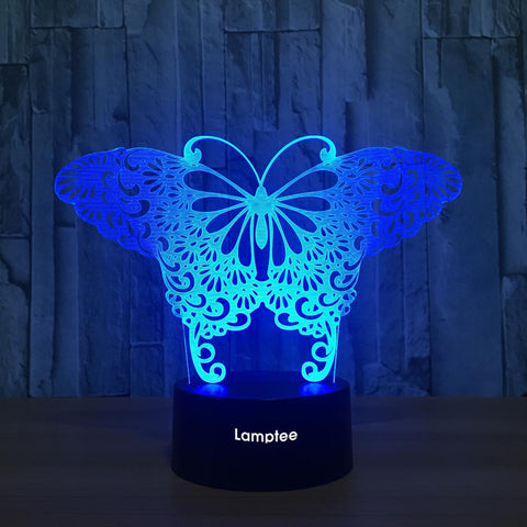 Image of Animal Butterfly 3D Illusion Lamp Night Light 3DL747