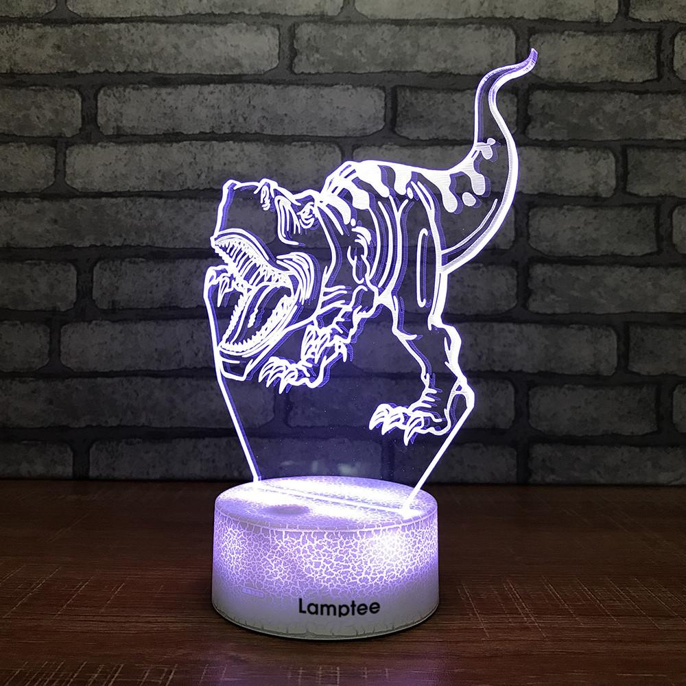 Crack Lighting Base Classic Animal dinosaur 3D Illusion Lamp Night Light 3DL748
