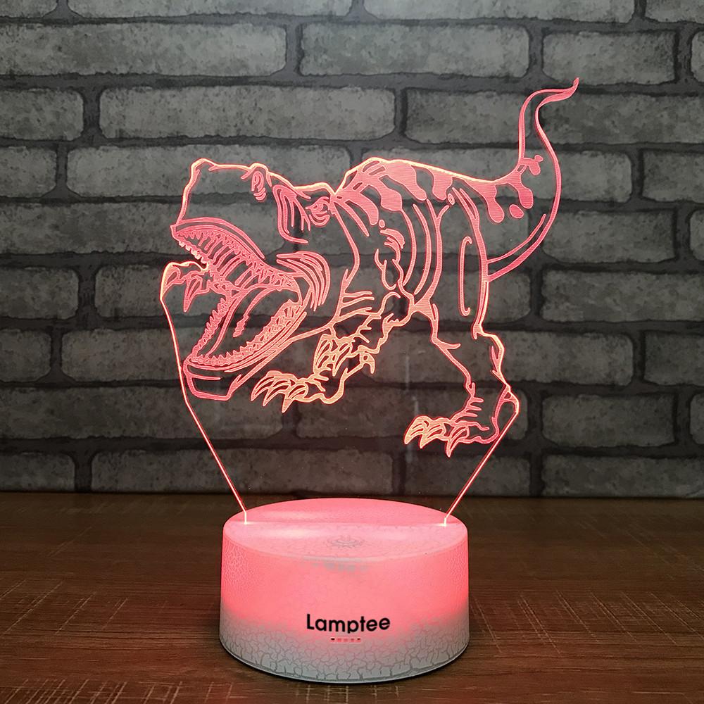 Crack Lighting Base Classic Animal dinosaur 3D Illusion Lamp Night Light 3DL748