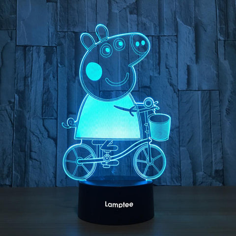 Image of Anime Peppa Pig 3D Illusion Lamp Night Light 3DL749